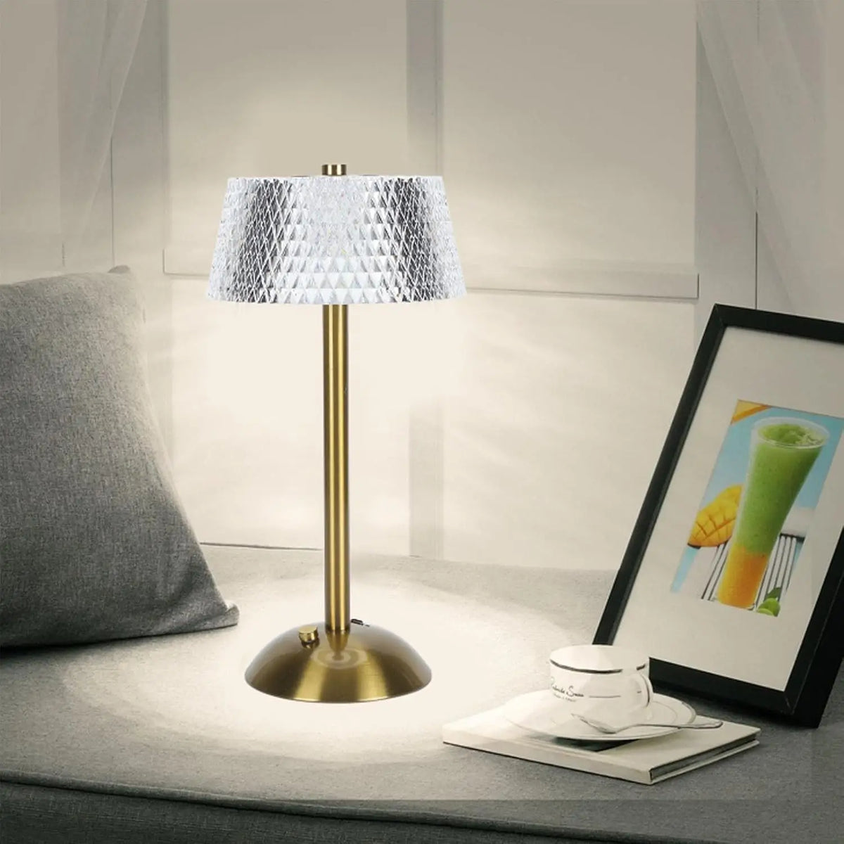Luxury Cordless Crystal Table Lamp - Smart Touch Control