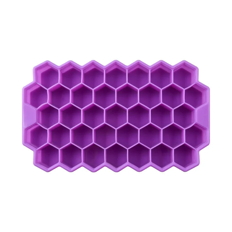 Silicone Honeycomb Movable 37 Ice Tray, with removable lid silicone ice cube mold, BPA-free