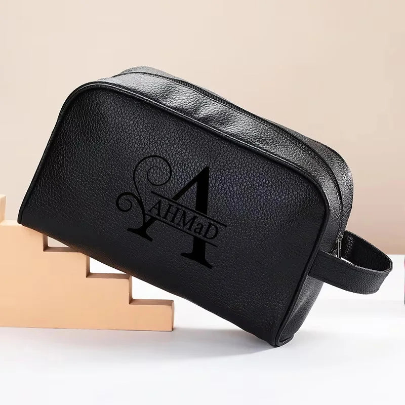 Personalized Name Stylish Portable Zipper Toiletry Bag, Large Capacity Makeup Organizer, Ideal for Skin Care Toiletries Storage