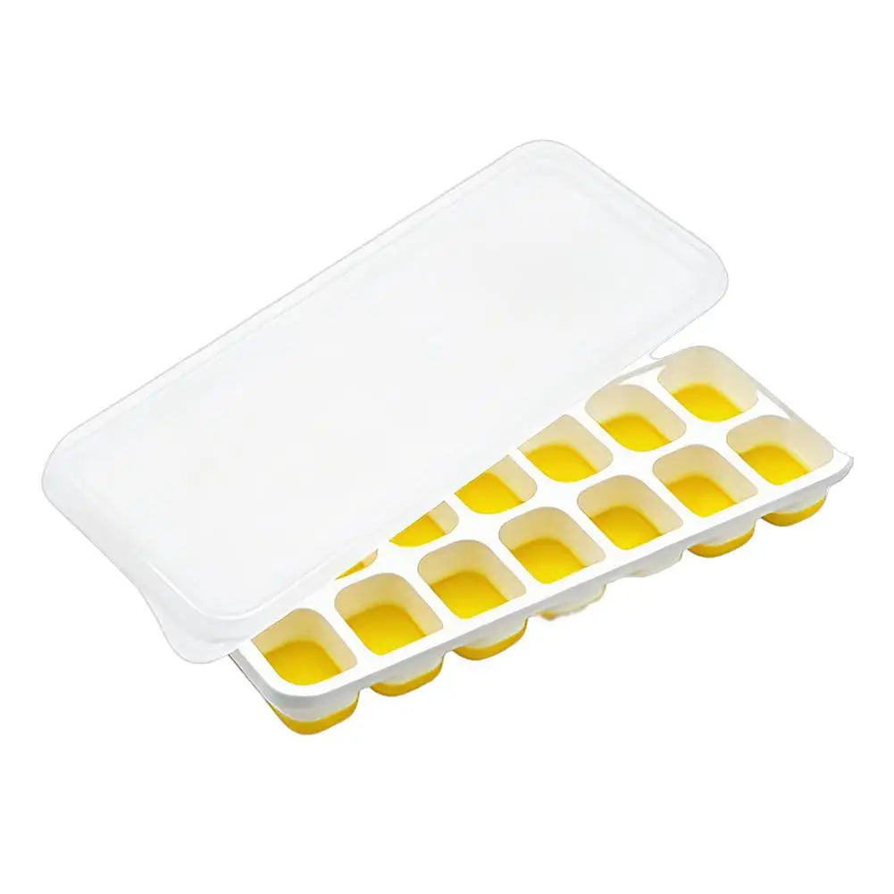 Ice Cube Tray Mold with Lid 14-Grid Ice Cube Trays Silicone Ice Mold with Removable Lid DIY Homemade Cocktail Freezer Mould