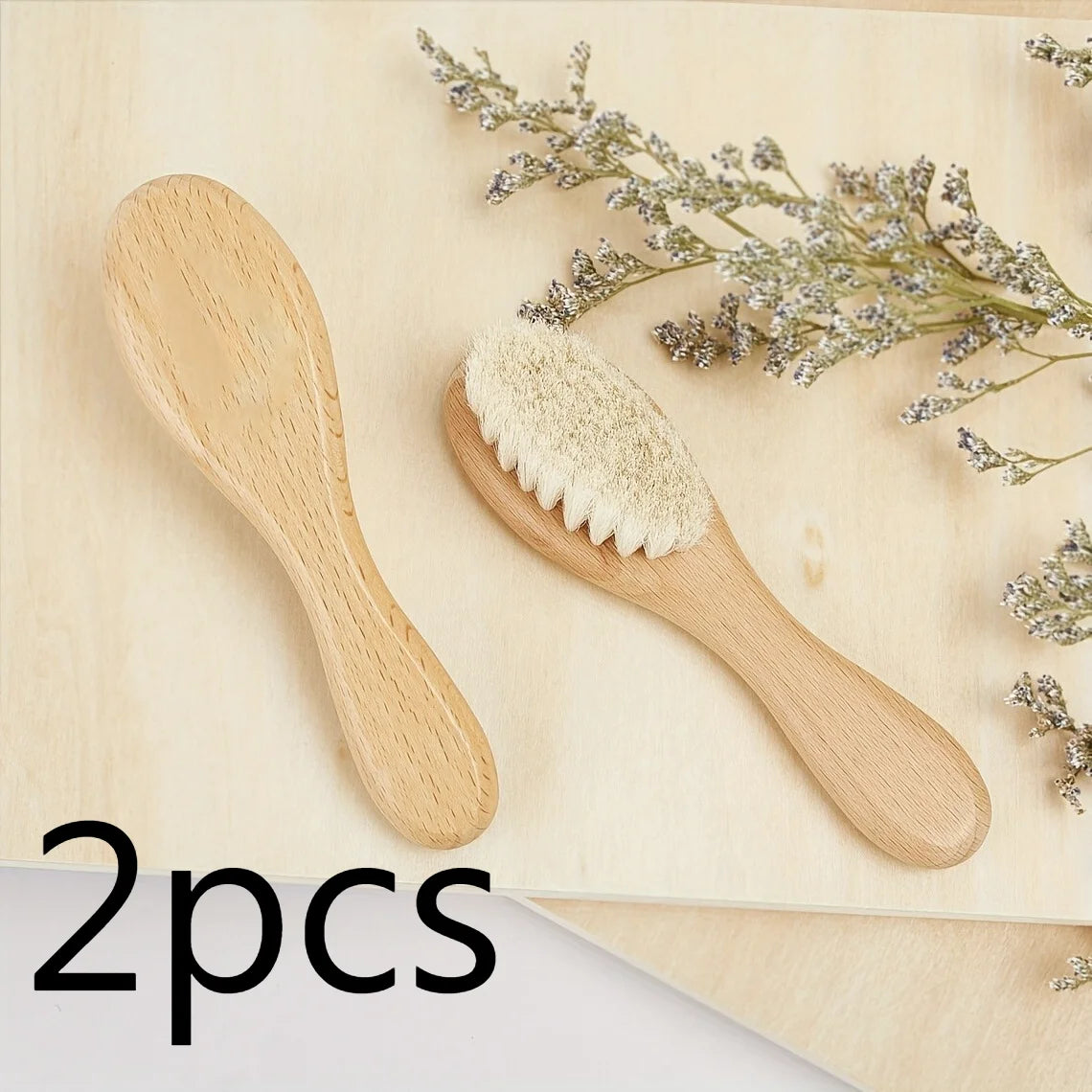 Facial Cleansing & Body Scrub Multi-Scene Home Essential Holiday Gift Wood Goat Hair Brush Soft Bristles for Combing & Massaging