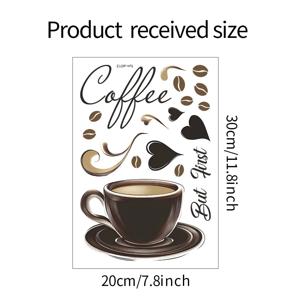 kitchen coffee cup quote wall sticker home decoration self adhesive coffe shop decor wall art decal