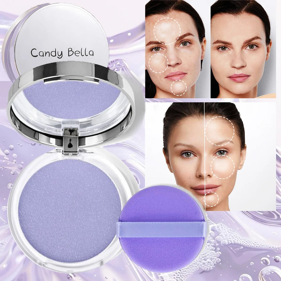 Delicate Two-Color Compact Powder Lightweight Natural Makeup Setting Portable Aesthetic Beauty Tool Smooth Transition