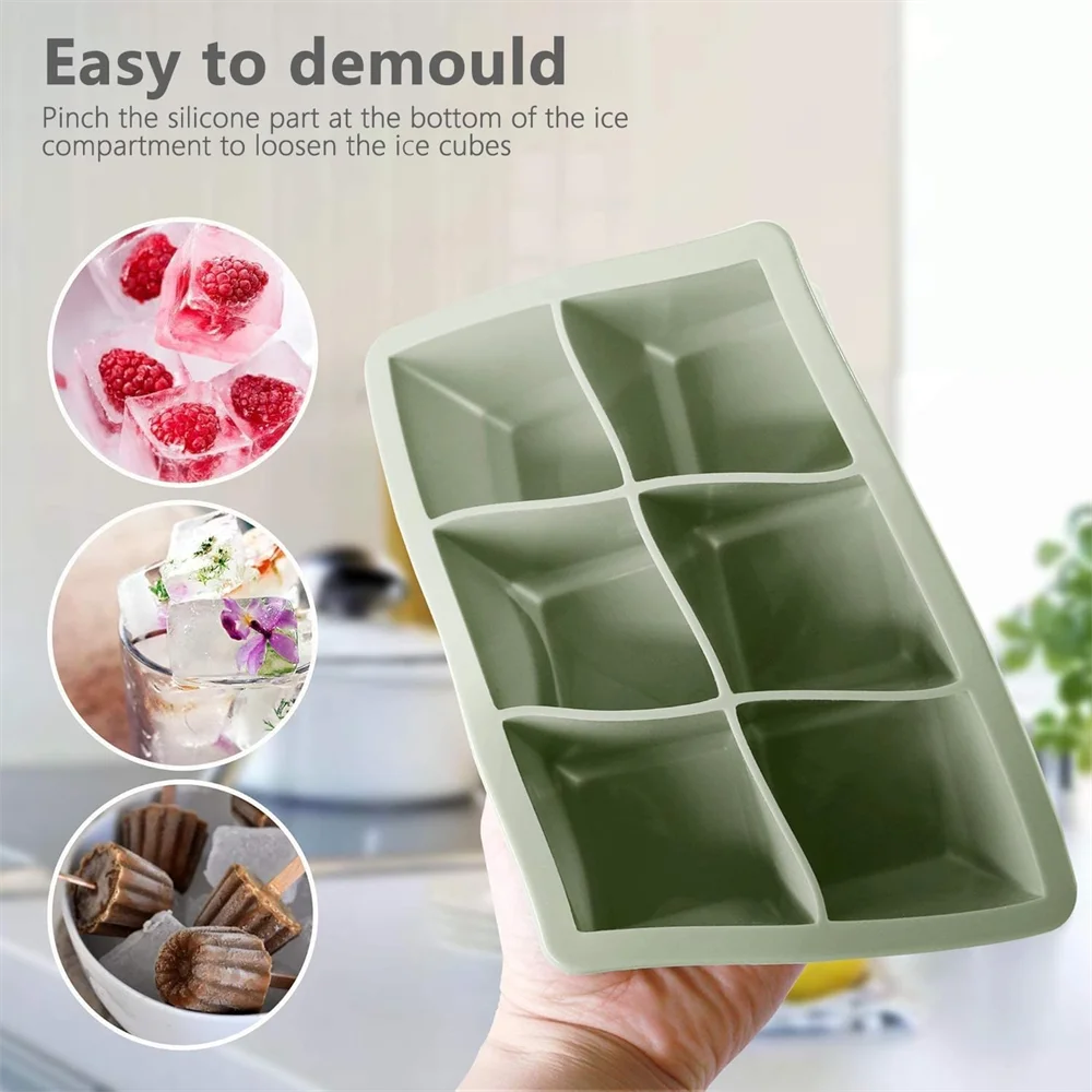 Silicone Ice Cube Tray Mold, with Lid Ice Cube Tray, Suitable for Whisky and Baby Food, BPA-Free, Easy to Demold