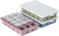 Silicone Ice Cube Tray 1/2/3 Pack with Lid for Whiskey Cocktail Drinks & Food - Freezer Grade Ice Trays for Easy Ice Cubes Relea