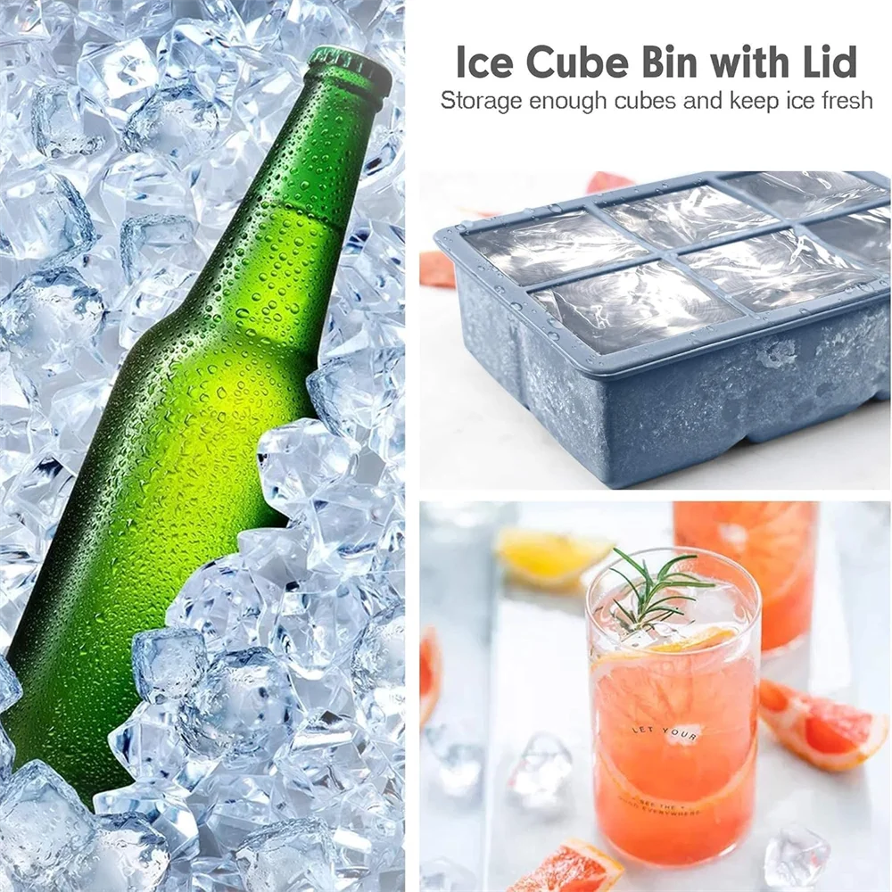 Silicone Ice Cube Tray Mold, with Lid Ice Cube Tray, Suitable for Whisky and Baby Food, BPA-Free, Easy to Demold