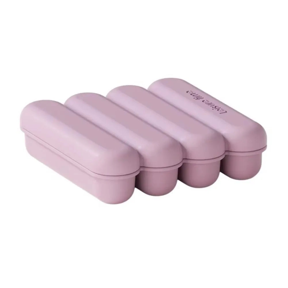 New 4 Grids Silicone Ice Cube Tray Leakproof With Lid Strip Ice Mold Easy Release Reusable Popsicle Mold