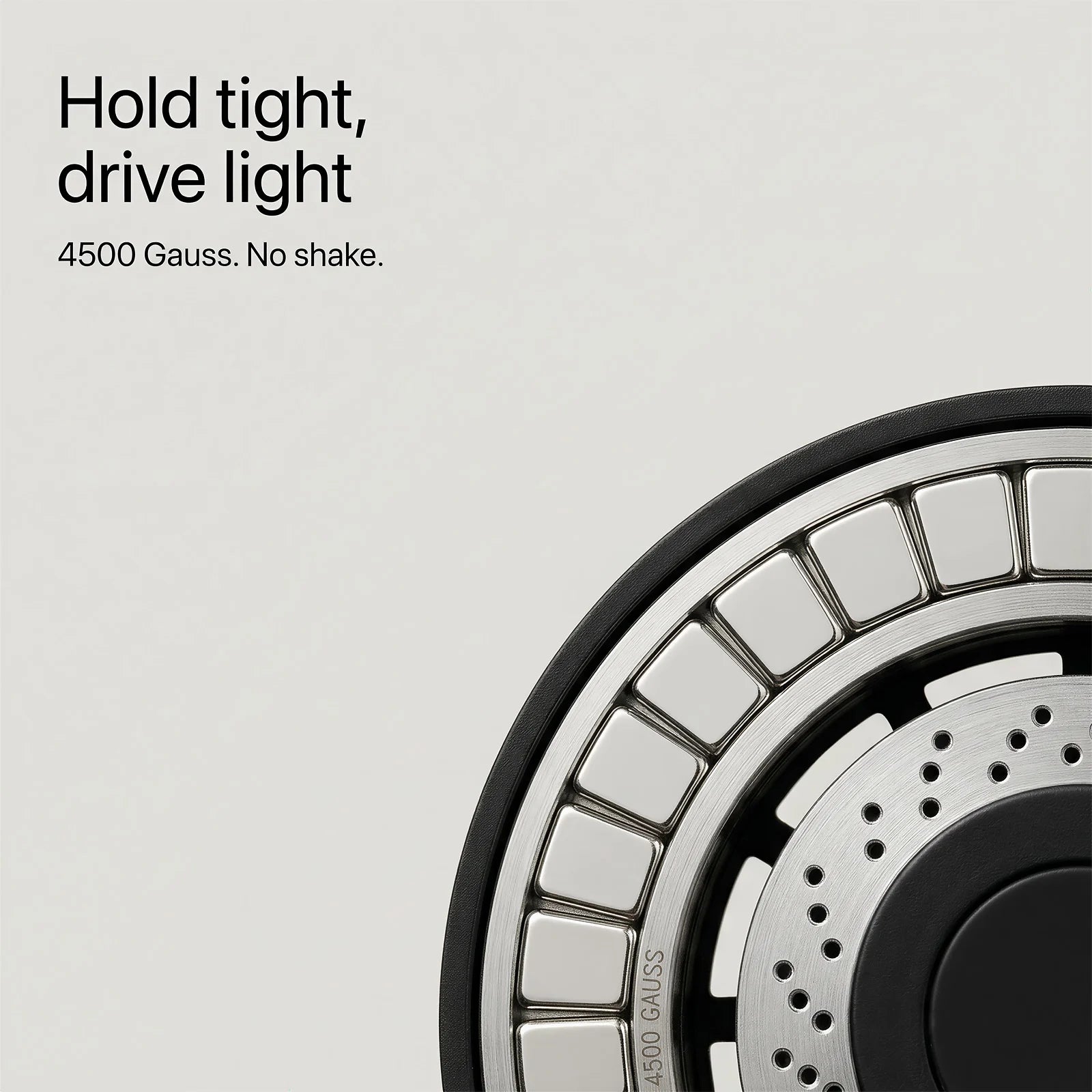 Magnetic Car Phone Mount – 4500 Gauss N52 Magnet, Wheel-Rim Design, Super Strong Phone Holder for Air Vent, for iPhone Android
