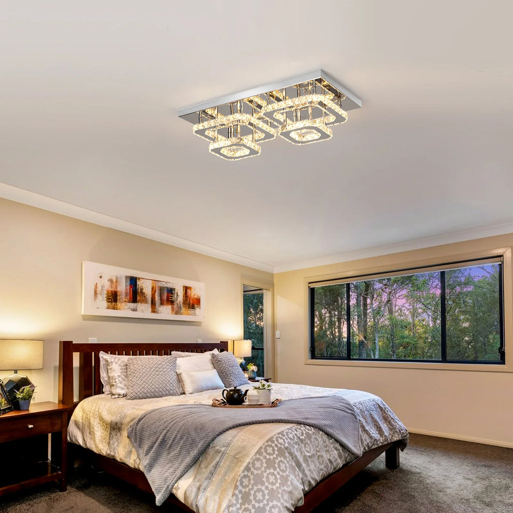 Crystal Ceiling Light Modern Crystal Led Chandelier Luxury Pendant Lighting  Home Decor Lamp Living Room Indoor Fixture Bedroom