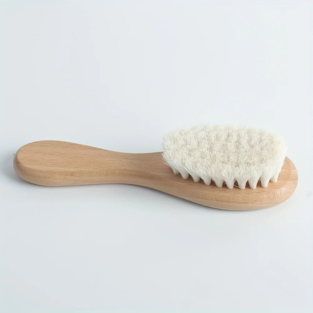 Facial Cleansing & Body Scrub Multi-Scene Home Essential Holiday Gift Wood Goat Hair Brush Soft Bristles for Combing & Massaging