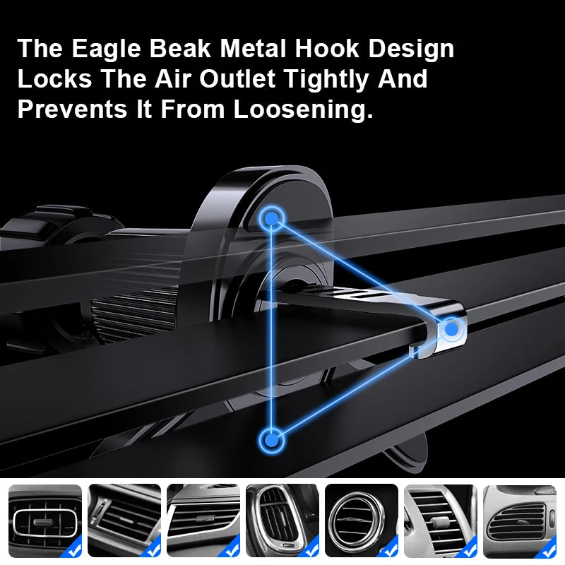 Magnetic Car Phone Mount in Car Phone Holder Air Vent Magnetic, 17 N52 Magnets Universal Mobile Phone Holders for iPhone/Android