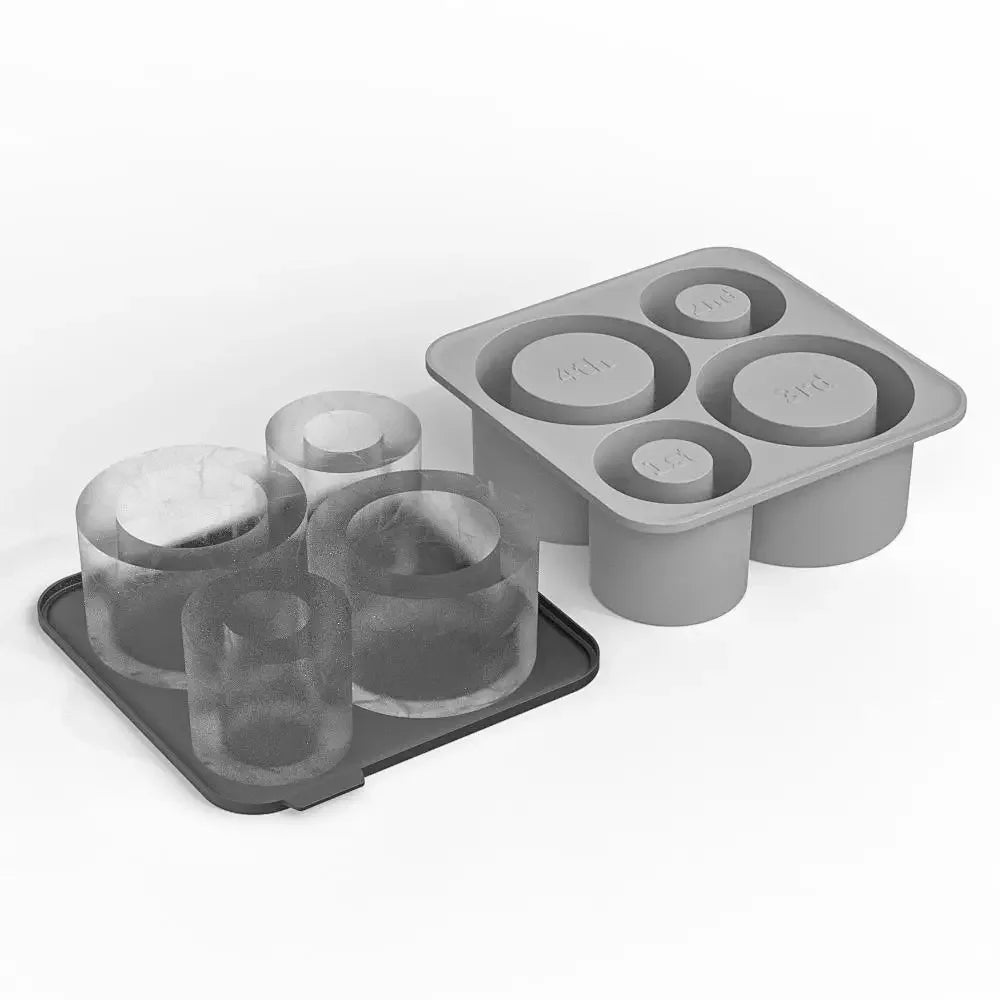 Ice Cube Tray for 30Oz-40Oz Tumbler Cup Silicone Ice Cube Tray with Lid and Bin for Freezer, Easy Fill and Release Cylinder Ice