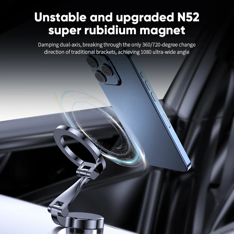 Magnetic Car Mount Strong Magnetic 360° Rotation Foldable Phone Holder For Cell Phone For iphone 12 13 14 15 16 Live Streaming ﻿