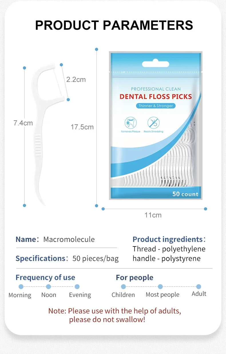 Ultra-Fine Toothpicks, Home Set, Portable and Disposable Care Floss- Deep Cleaning for Oral Care