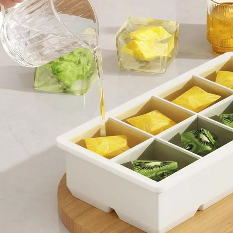 Silicone Ice Cubes Tray With Lid Easy Releases Flexible Mold For Homes Kitchen Party 4/6/8 Option 87HA