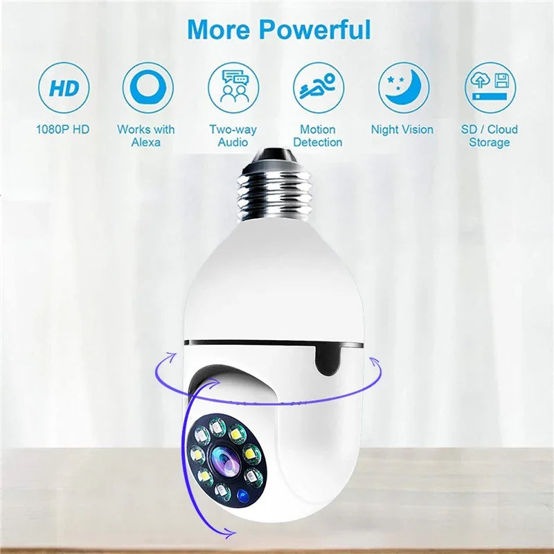 Bulb Surveillance Smart Camera HD Night Vision Indoor Security Monitor 2.4G Wireless Wifi Camera Smart Home