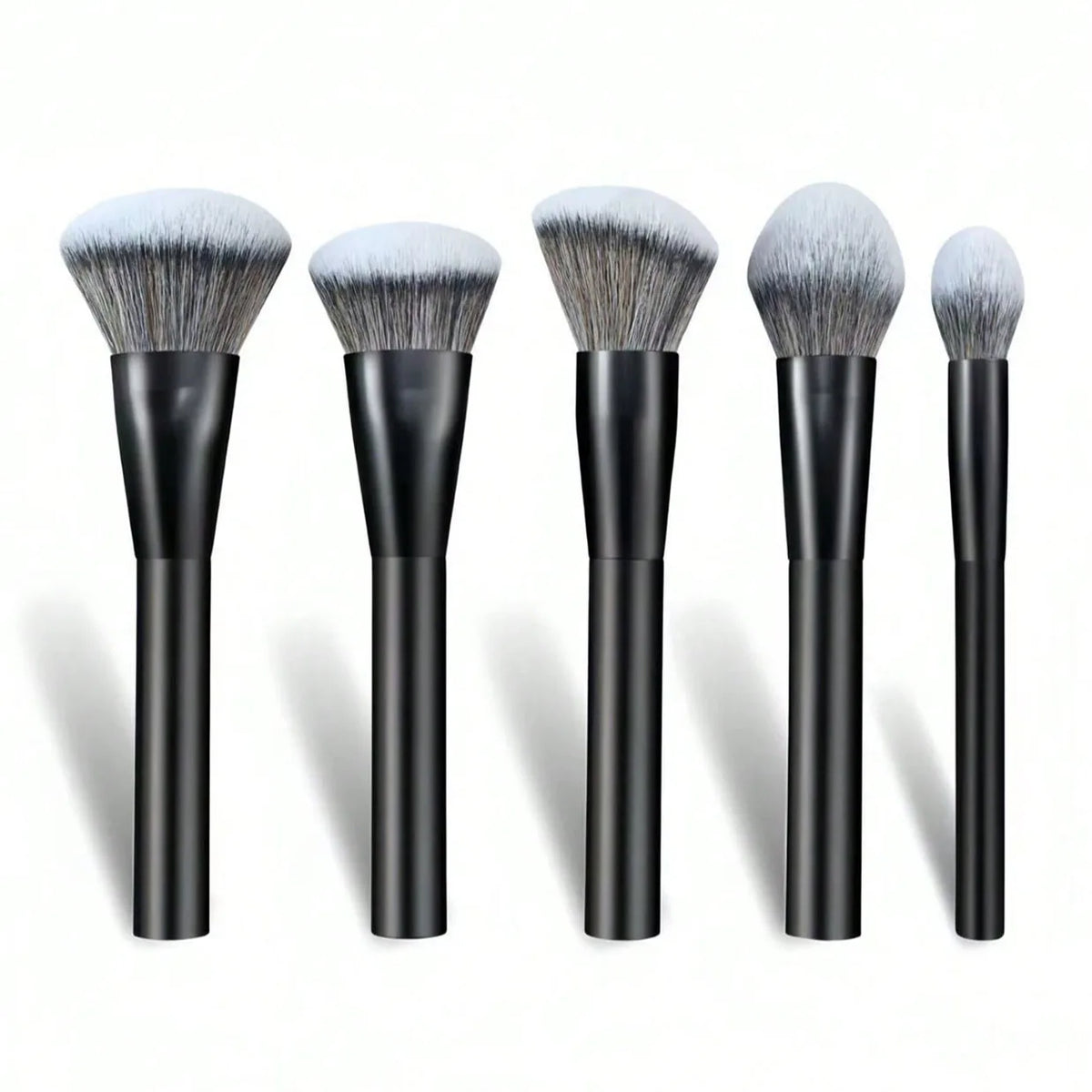 5-Piece Facial Makeup Brush Set: Foundation Brush, Powder Brush, Blush Brush, Concealer Brush, Contour Brush, Blending Brush. High-End Makeup Brushes with Oil-Sprayed Handles for a Comfortable Feel. Professional-Grade Makeup