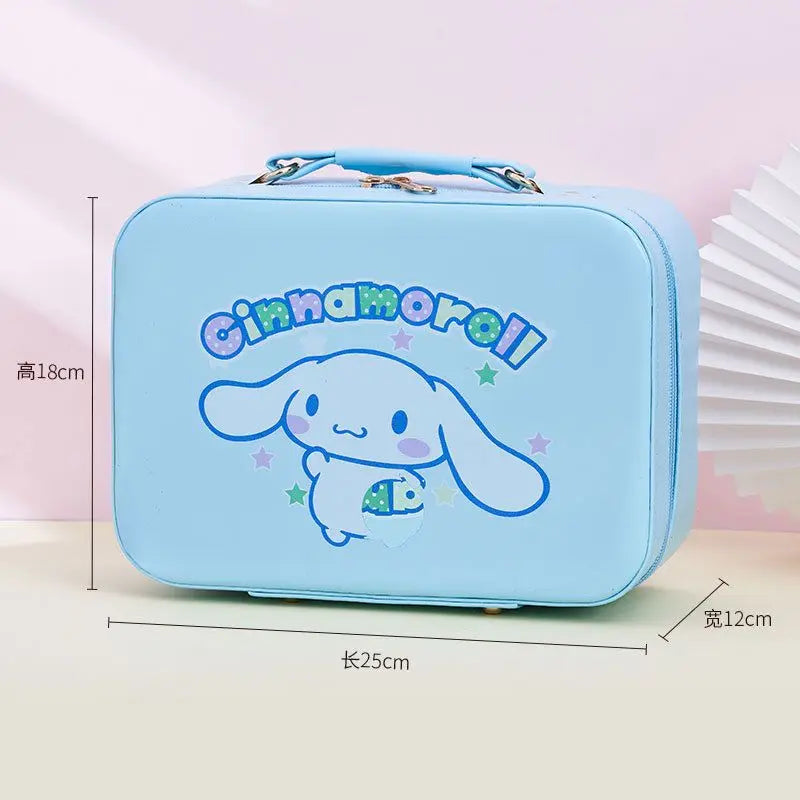 Cartoon Makeup Box - Women's Portable Skin Care Storage Organizer - Large Capacity PU Leather Handbag