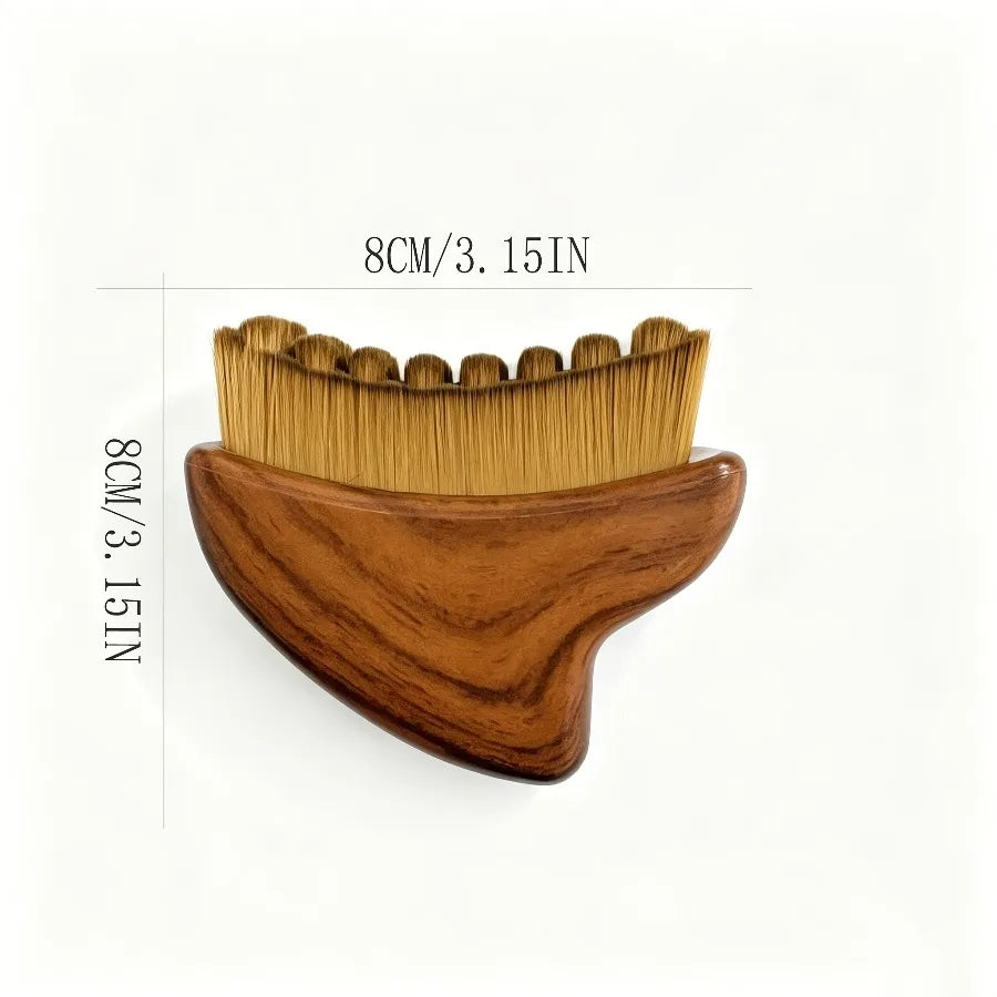 1PC Facial Massage Brush, Angled Handle Soft Bristles, Gentle Manual Scrubber for Daily Skincare, Smooth Contouring Tool
