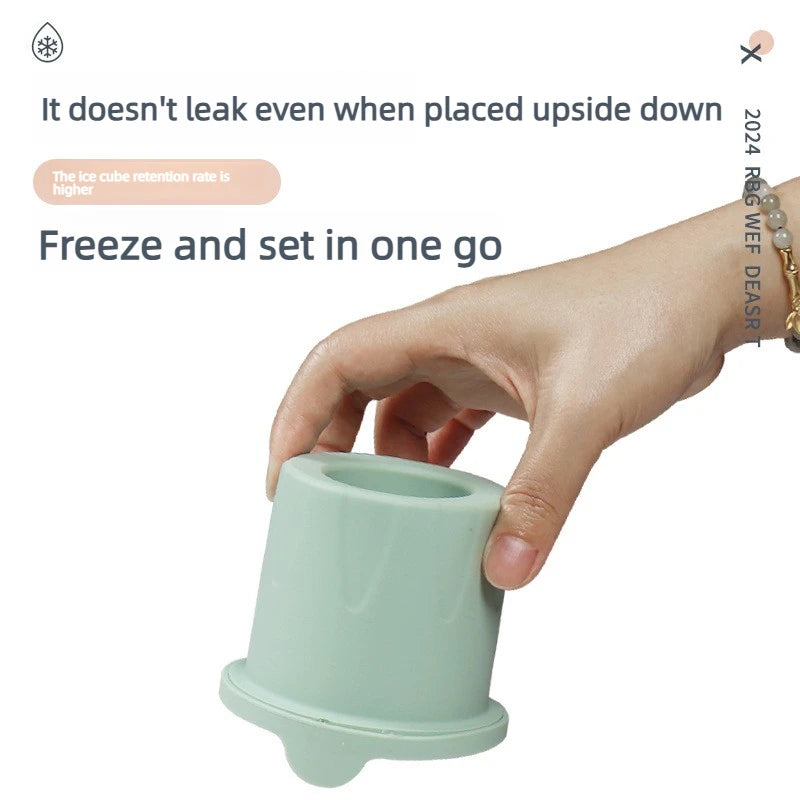Ice Cube Tray for 30Oz-40Oz Tumbler Cup Silicone Ice Cube Tray with Lid and Bin for Freezer, Easy Fill and Release Cylinder Ice