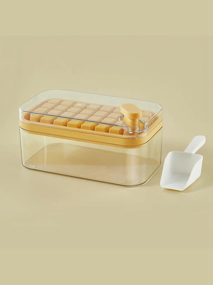 32Grid Silicone Mold Ice Cube Tray with Lid Shovel Storage Box Remove With One Click Ice Maker DIY Whiskey Cocktail Tools Summer