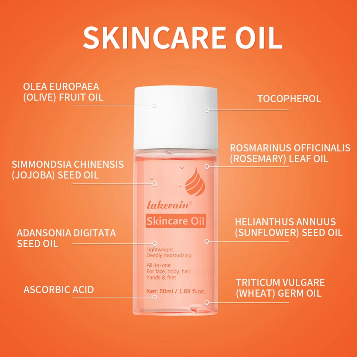 2 Pcs Bio Skincare Body Oil Vitamin A Vitamin E Face Body Moisturizer Improve Hair Health Fade Scars Exfoliate skin Skincare Oil