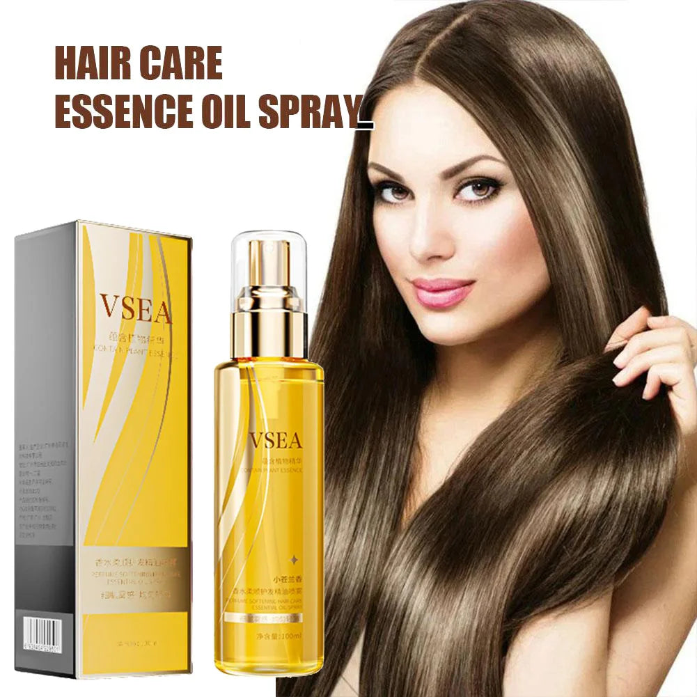 100ml Hair Care Essential Oil Spray For Women Anti Frizz Control Hair Oil Gloss Shine Fragrant Leave-In Conditioning Oil Spray