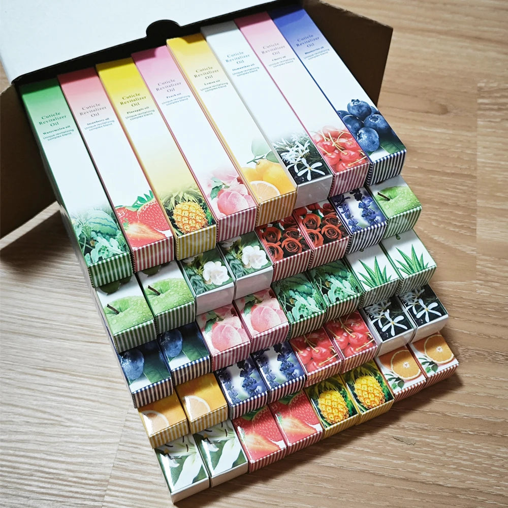 Salon Gift For Girls 40pcs Peach Mixed Cuticle Oil Set Nail Care Nutrition Oil Pen Nails Repair Hand Cuticle Manicure Treatment