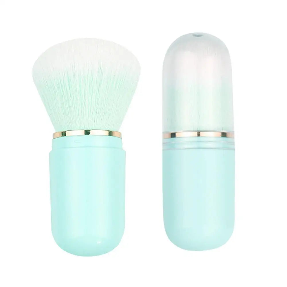 Portable Telescopic Makeup Brush Capsule Shape Foundation Powder Blush Brush Soft Synthetic Hair Travel Beauty Cosmetic Tool 1PC