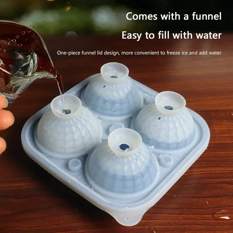 Ice Cube Tray Silicone with Lid Round Square Ice Ball Mold Spherical Silicone Ice Cube Mold for Kitchen Cocktail Whiskey Drink