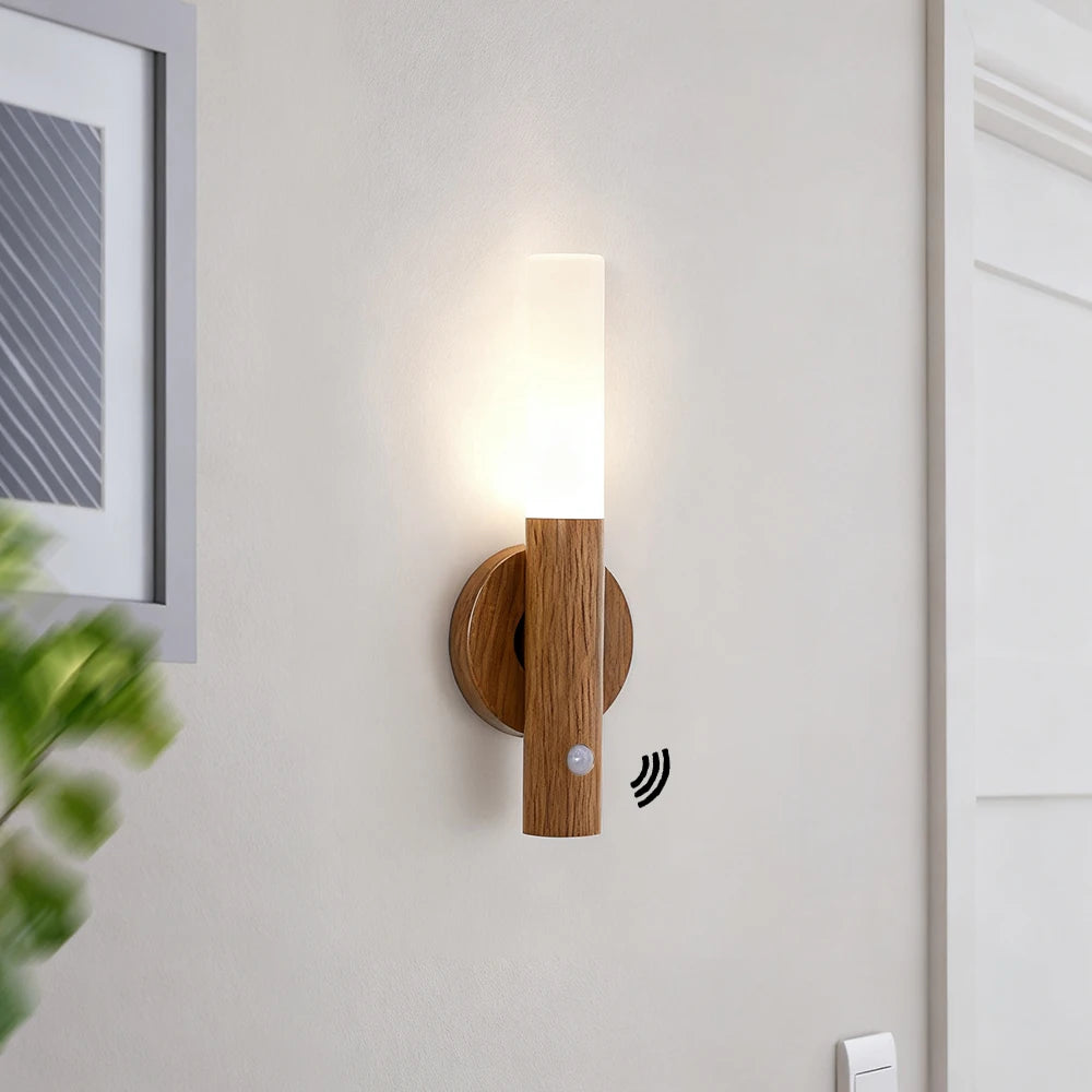 Smart Motion Sensor Night Light Magnetic LED Wall Lamp LED Rechargeable Bedroom Stairs Bathroom Kitchen Cabinet Light Lamp