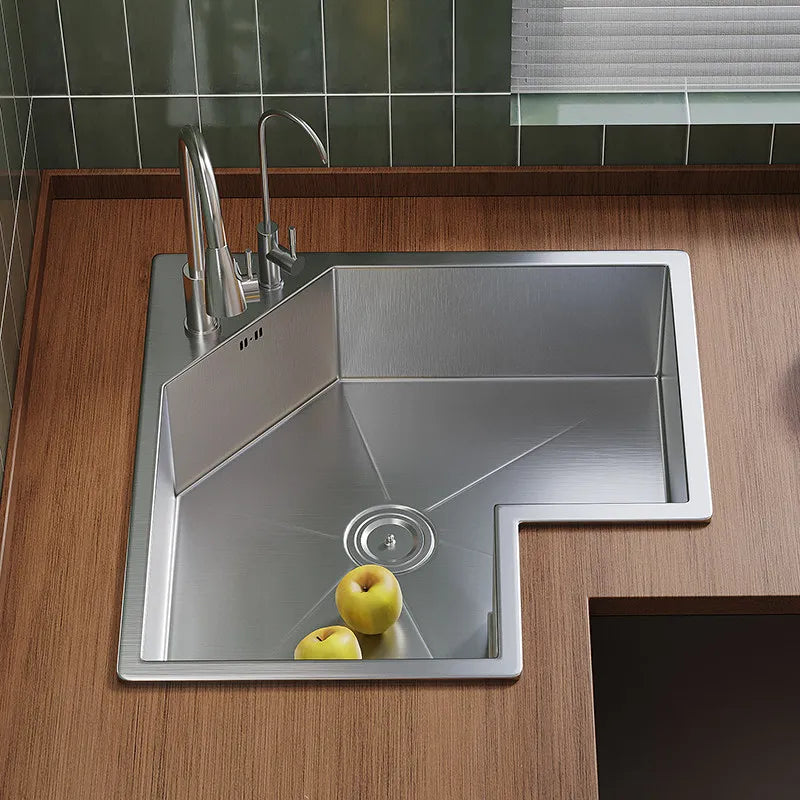 Kitchen Corner Special-shaped Sink, L-shaped Corner Sink, Large Single Tank Dishwashing Basins