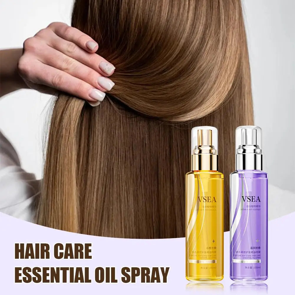100ml Hair Care Essential Oil Spray For Women Anti Frizz Control Hair Oil Gloss Shine Fragrant Leave-In Conditioning Oil Spray