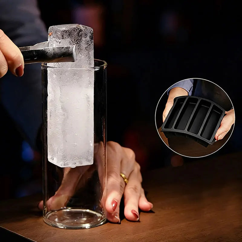 Silicone Ice Cube Tray, Large Round Ice Cubes and Square Ice Cubes, BPA-free, Reusable, with Lid, Suitable for Cocktails, Whisky