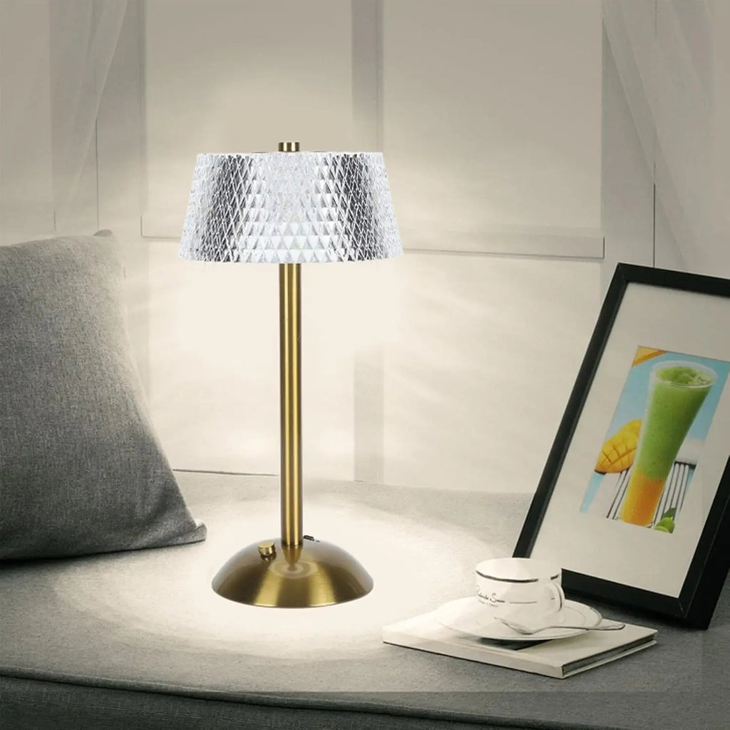 Luxury Cordless Crystal Table Lamp - Smart Touch Control