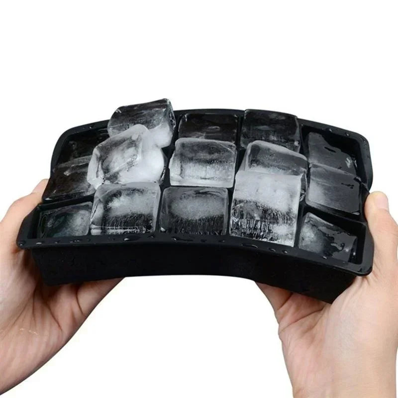 New 15 Grid Silicone Ice Cube Mold Big Tray Mold Ice Cube Maker Non-toxic Durable Bar Pub Wine Ice Blocks Maker