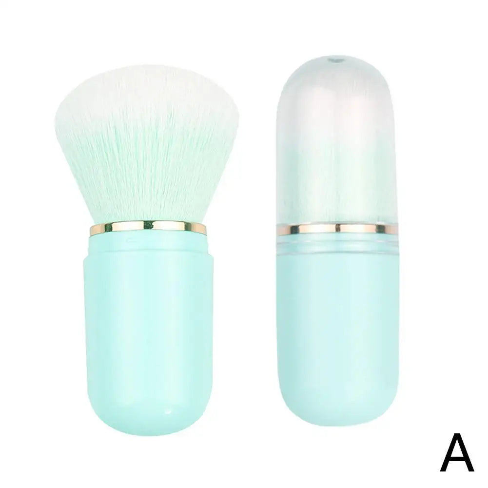 Portable Telescopic Makeup Brush Capsule Shape Foundation Powder Blush Brush Soft Synthetic Hair Travel Beauty Cosmetic Tool 1PC