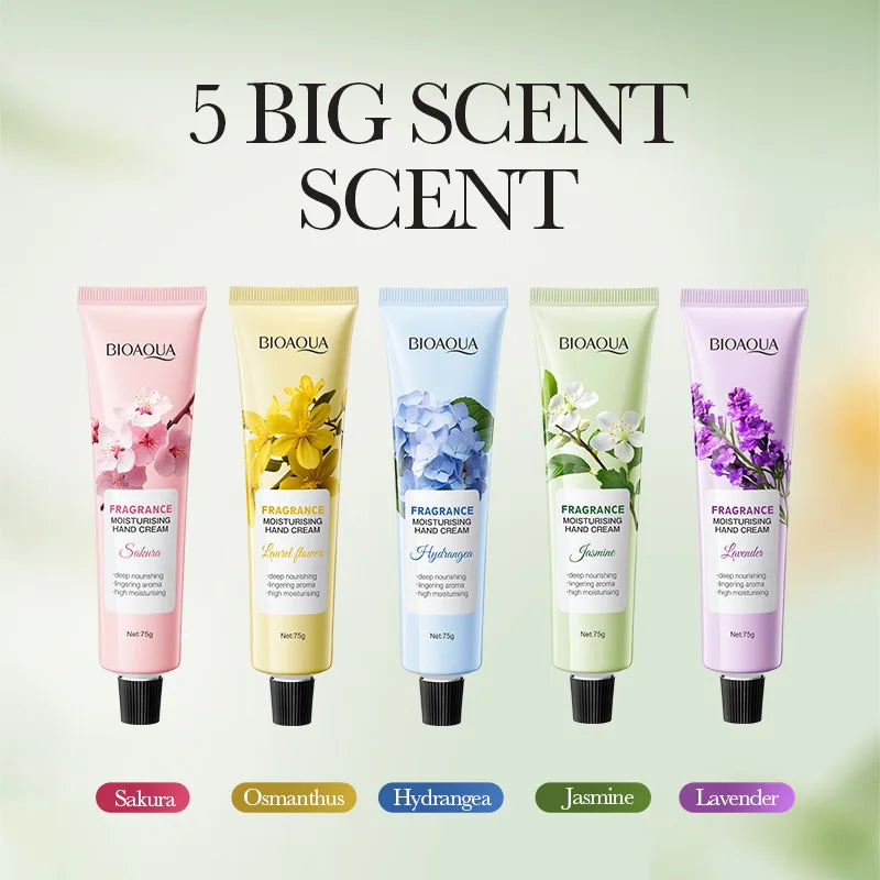 75g BIOAQUA Lavender Sakura Moisturizing Hand Cream Jasmine Moisturizing Nourishing Hydrating Hands Moisturizer Skin Care