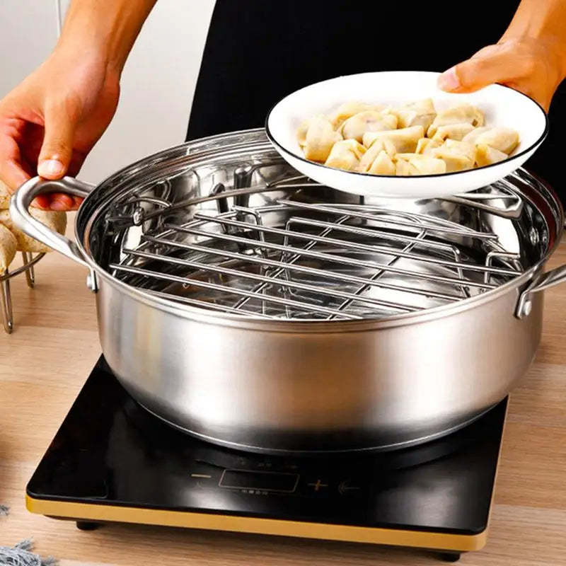 Kitchen Steaming Racks Grid Stainless Steel Cookware Steamer Rack Cooking Baking Pot Stand AirfryerGrill Food Accessories