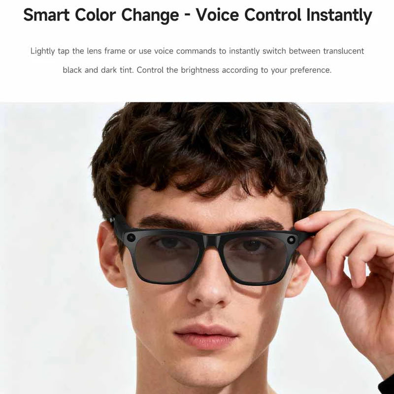 For Xiaomi AI Smart Camera Glasses 4K Photochromism Electrochromic Lens Multifunction Glasses Bluetooth Calling Translation