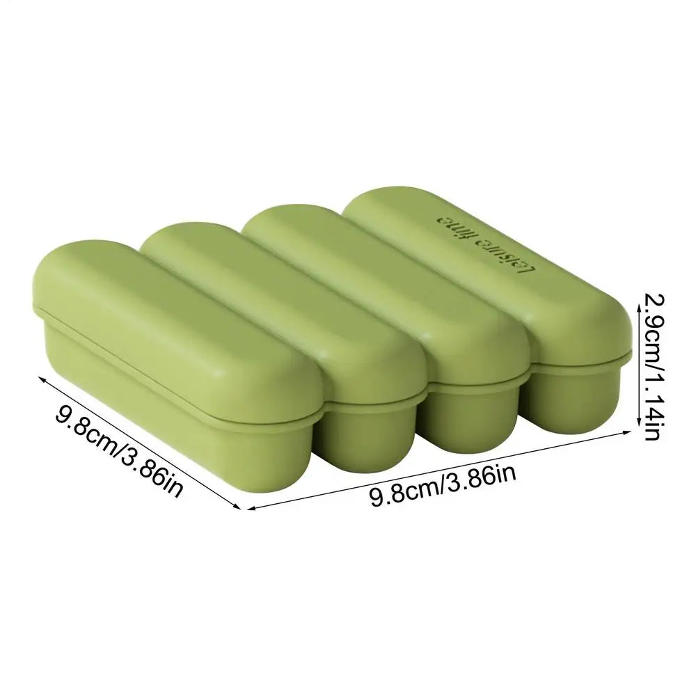 Ice Cubes Tray 4 Grid Silicone Ice Cubes Long Strip Whiskey Ice Tray Molds Easy Release Reusable Ice Cubes with No-Spill  Lid