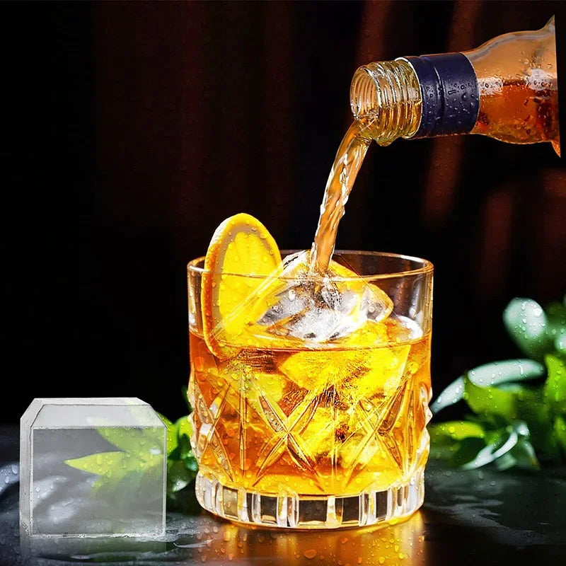 Silicone Large Ice Molds 2 Inch Big Ice Cube Trays with Removable Lid BPA-Free Easy Release and Stackable Flexible Ice Cube Tray