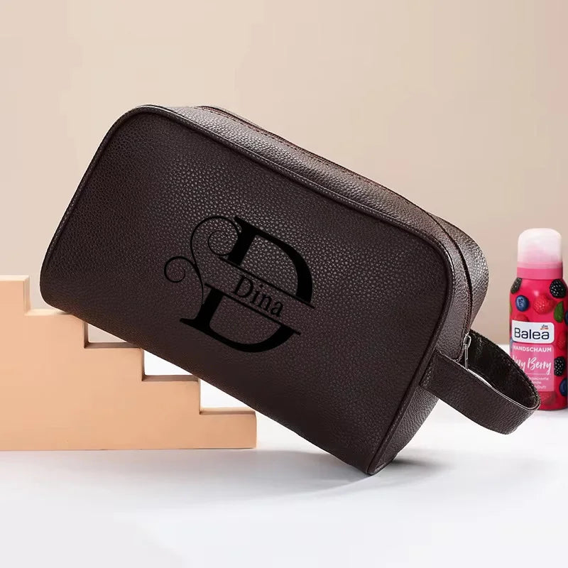 Personalized Name Stylish Portable Zipper Toiletry Bag, Large Capacity Makeup Organizer, Ideal for Skin Care Toiletries Storage