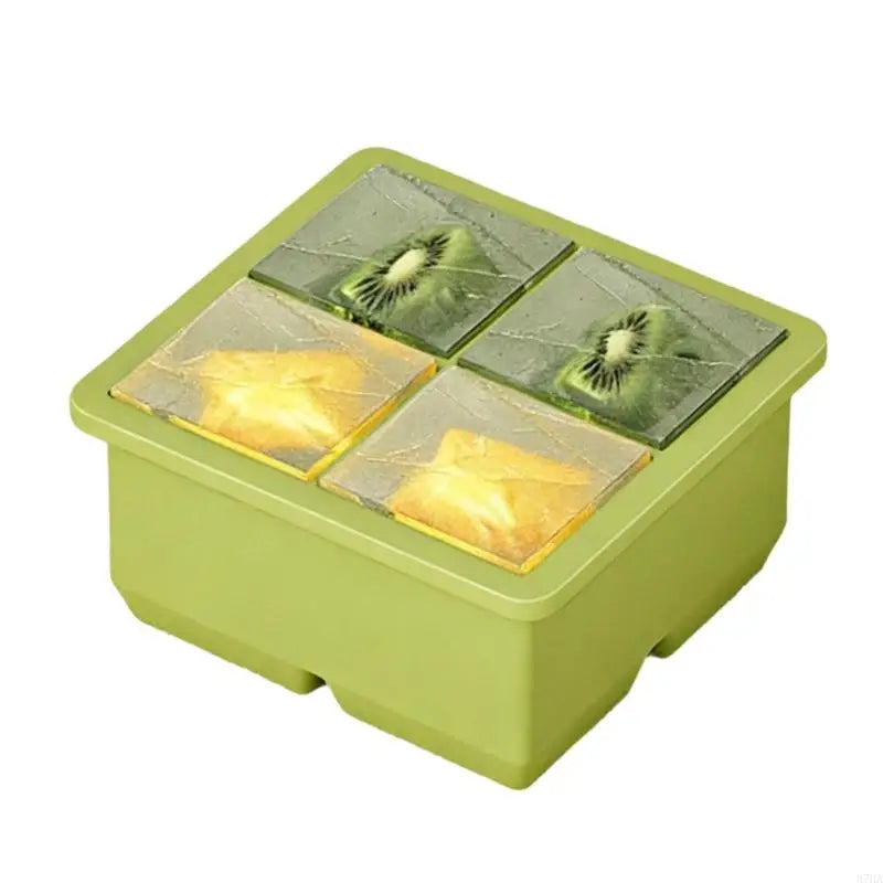 Silicone Ice Cubes Tray With Lid Easy Releases Flexible Mold For Homes Kitchen Party 4/6/8 Option 87HA