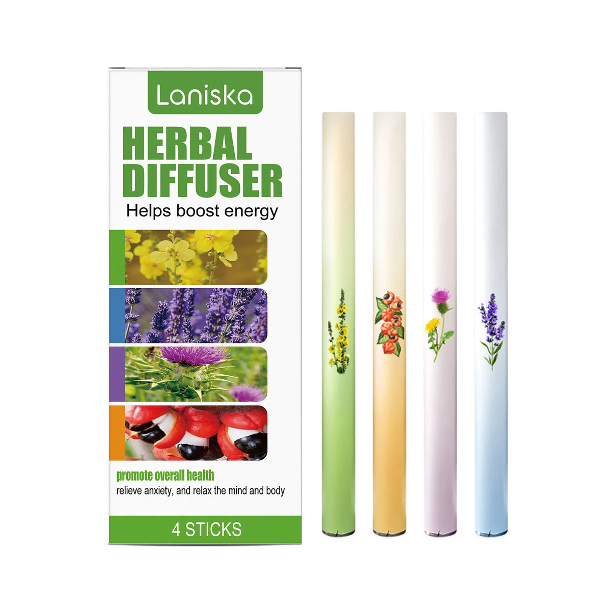 Herbal-Care Stick Set 4pcs Portable Design Natural Moisturizing Gentle Skin Tool For Dry Skin