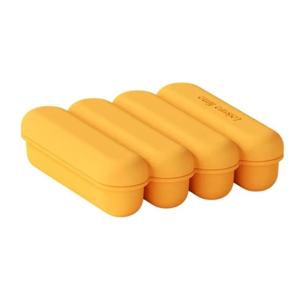 New 4 Grids Silicone Ice Cube Tray Leakproof With Lid Strip Ice Mold Easy Release Reusable Popsicle Mold