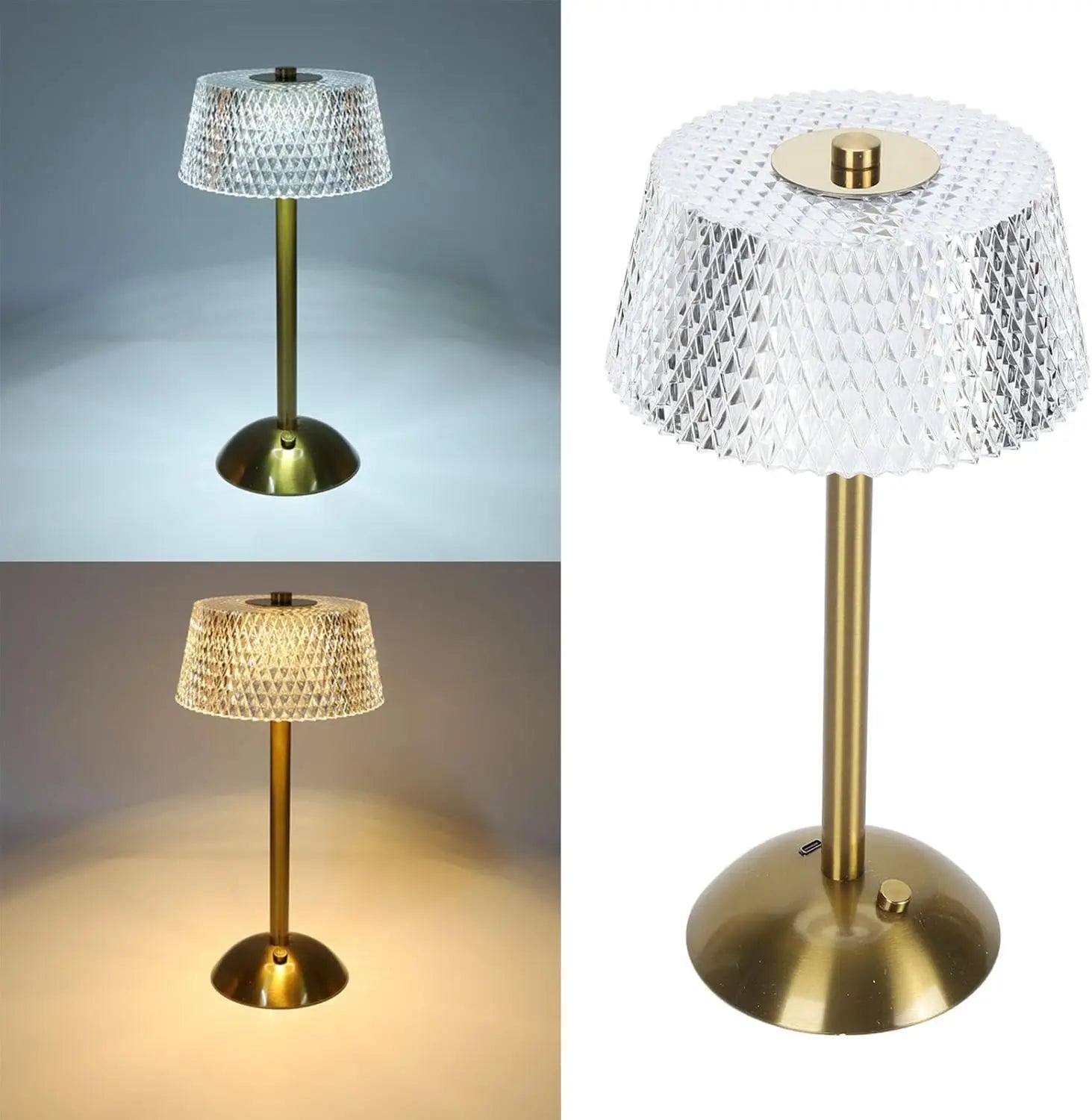 Luxury Cordless Crystal Table Lamp - Smart Touch Control