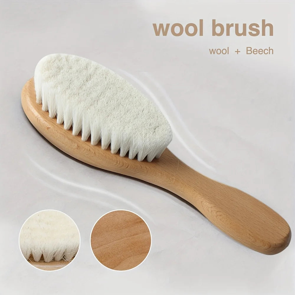 Facial Cleansing & Body Scrub Multi-Scene Home Essential Holiday Gift Wood Goat Hair Brush Soft Bristles for Combing & Massaging