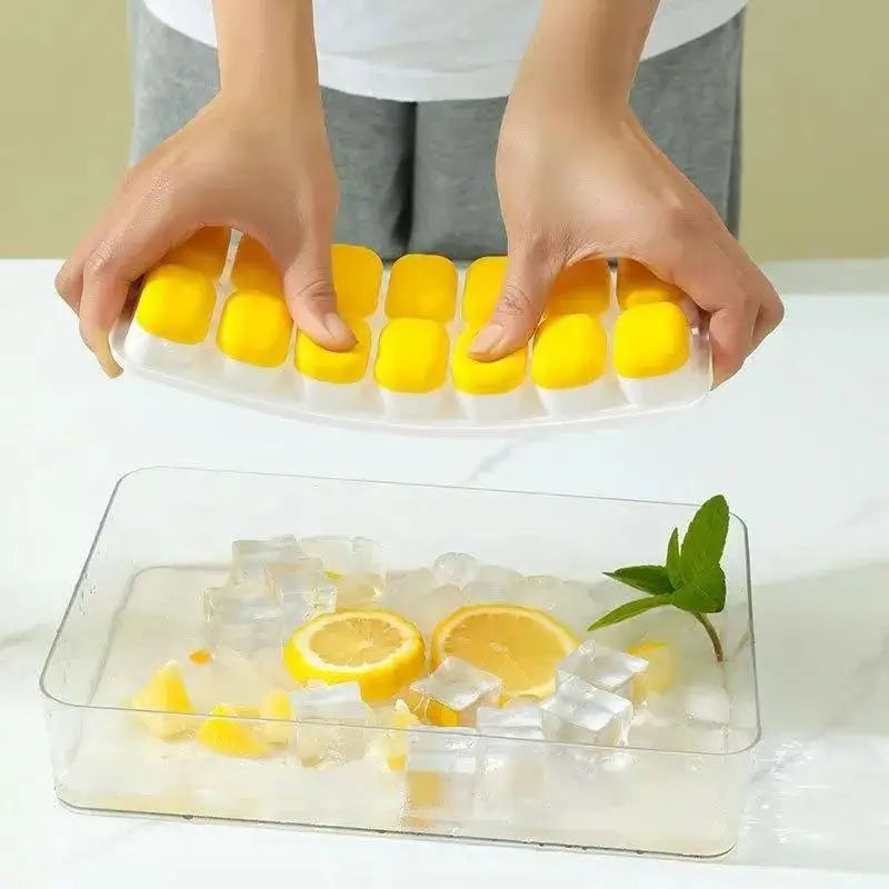 1Pcs Silicone Square Molds 14 Cube Easy Release  Tray Mold With Lid Summer Kitchen Bar DIY Iced Cocktail Freeze Tool