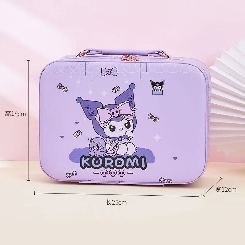Cartoon Makeup Box - Women's Portable Skin Care Storage Organizer - Large Capacity PU Leather Handbag